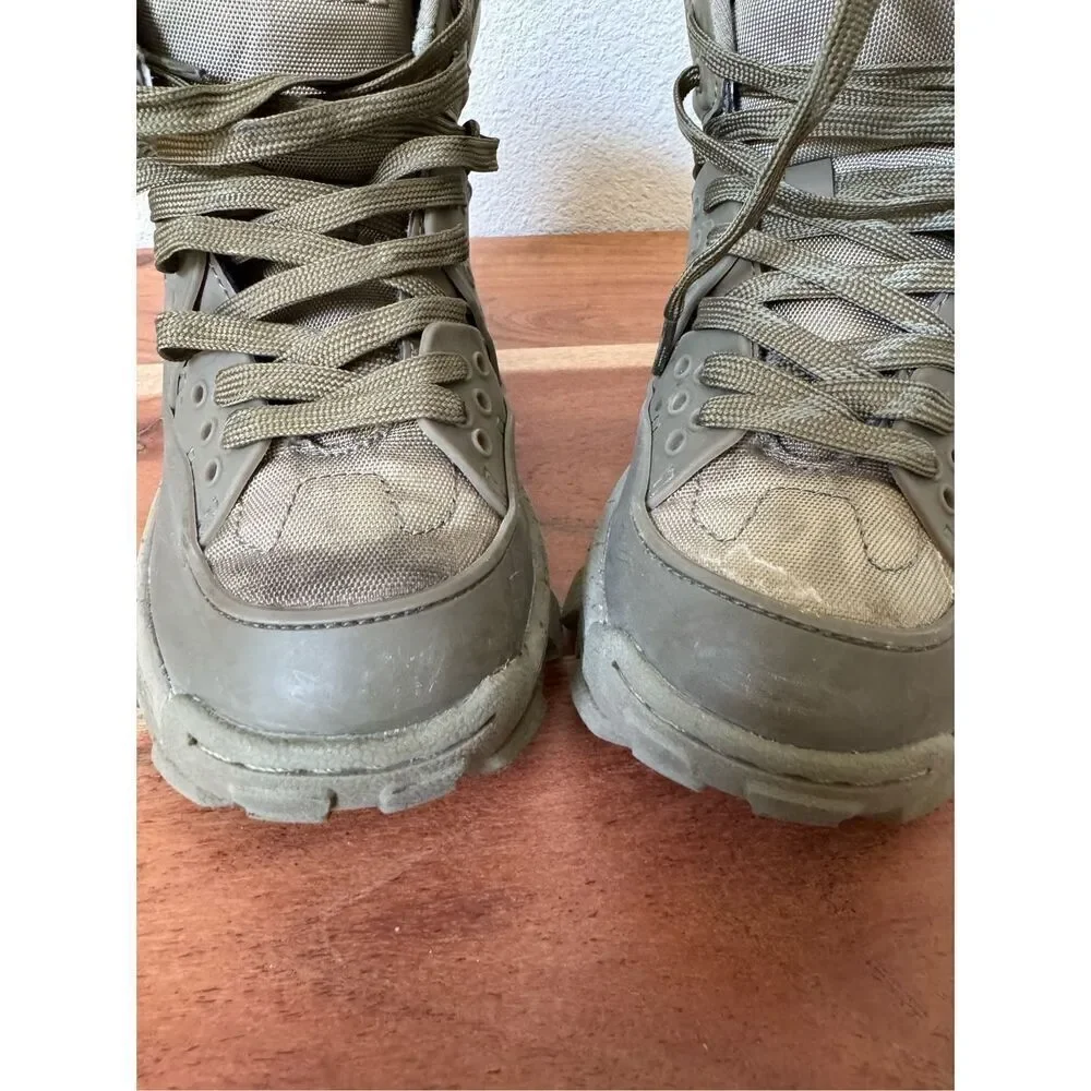 Zara boys 34 or 1-2 US army green chunky bulky high top fashion boots boys hikin
